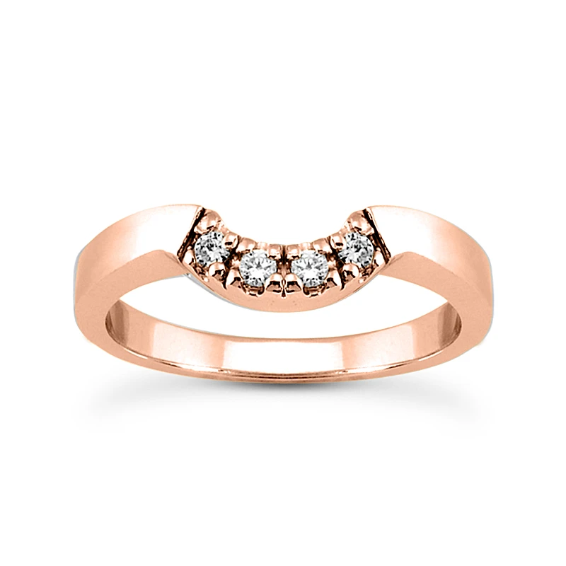 Thin 14K White Gold Engagement Diamond Ring Band 0.06ct 5 Thin 14K White Gold Engagement Diamond Ring Band 0.06ct - Image 3