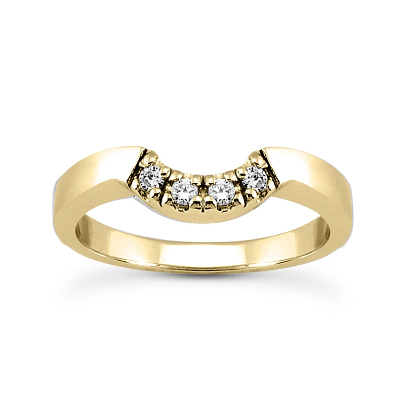 Thin 14K White Gold Engagement Diamond Ring Band 0.06ct 4 Thin 14K White Gold Engagement Diamond Ring Band 0.06ct - Image 2