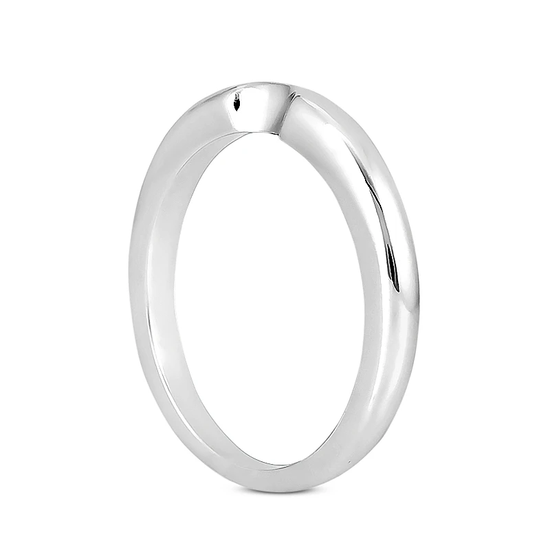 14K White Gold Thin Contour Wedding Ring Band 2.3mm 6 14K White Gold Thin Contour Wedding Ring Band 2.3mm - Image 4