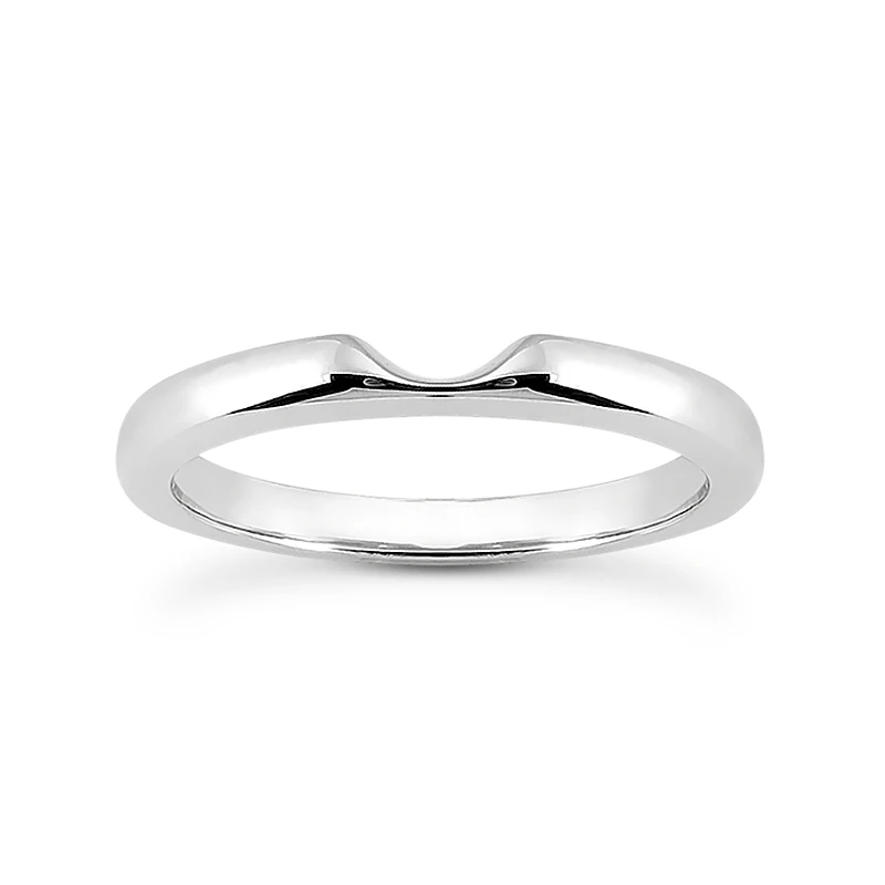 14K White Gold Thin Contour Wedding Ring Band 2.3mm 3 14K White Gold Thin Contour Wedding Ring Band 2.3mm