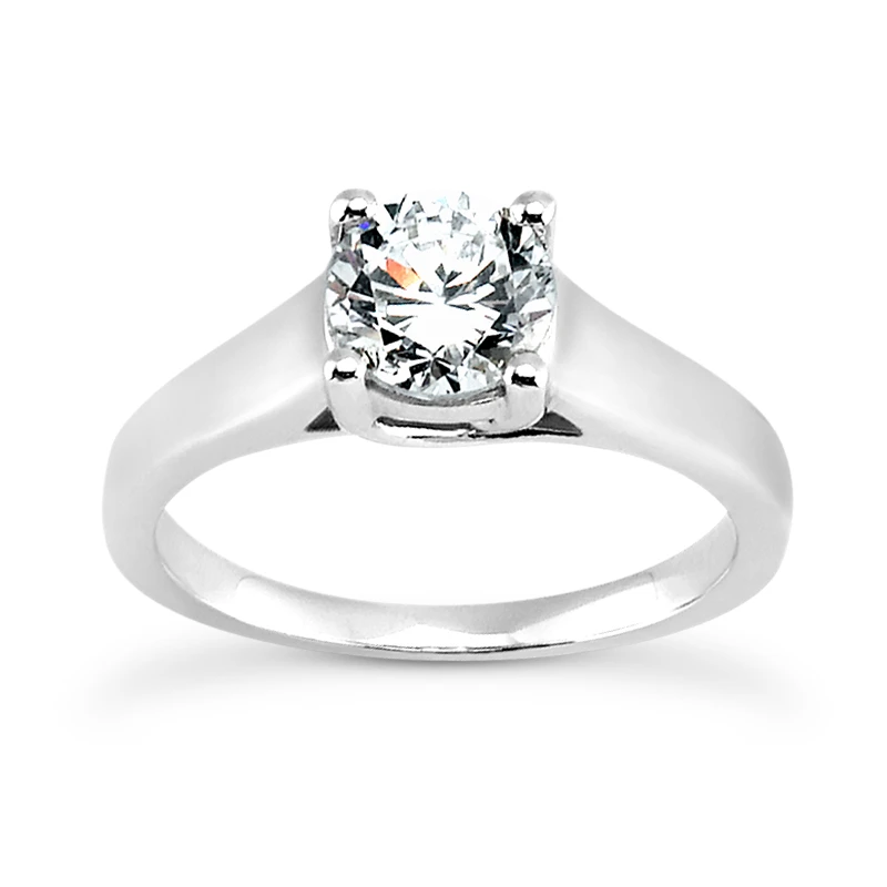 14K White Gold Engagement Ring Mounting 2.68mm 3 14K White Gold Engagement Ring Mounting 2.68mm