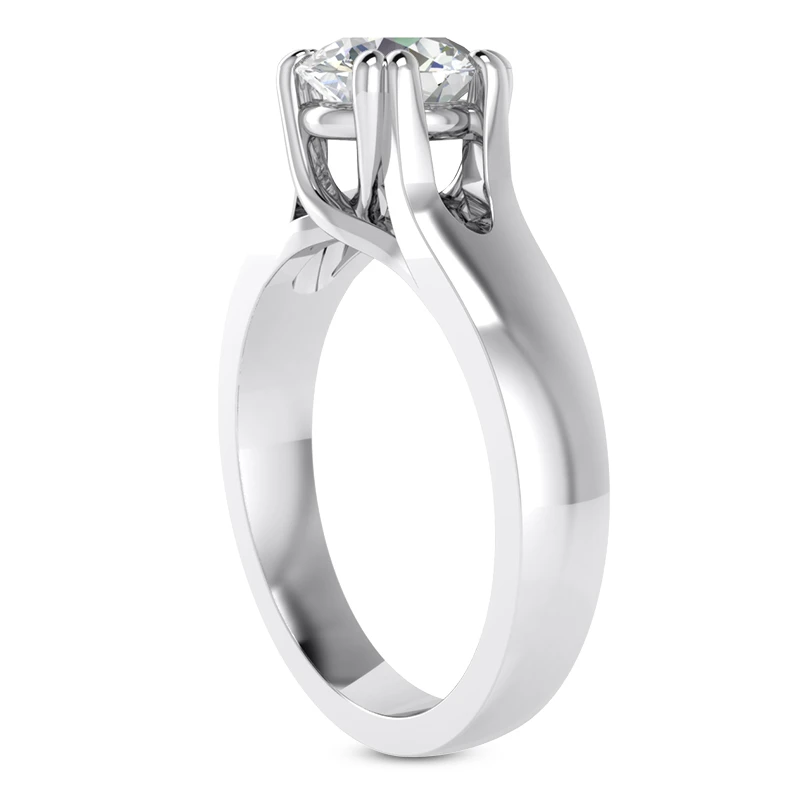 14K White Gold Engagement Ring Mounting 2.63mm 6 14K White Gold Engagement Ring Mounting 2.63mm - Image 4
