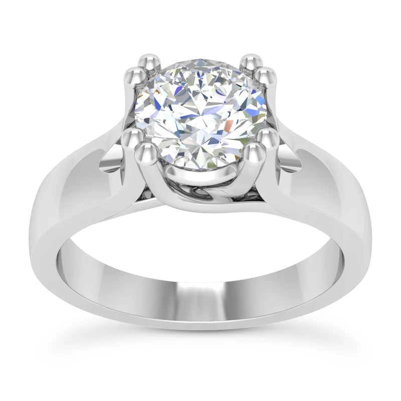 14K White Gold Engagement Ring Mounting 2.63mm 3 14K White Gold Engagement Ring Mounting 2.63mm