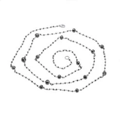 14K White Gold Faceted Black Diamond Bead Necklace Chain 25.25ct 15 14K White Gold Faceted Black Diamond Bead Necklace Chain 25.25ct -Its Hot Jewelry Shop 14k gold faceted black diamond bead necklace chain 2525ct backwh