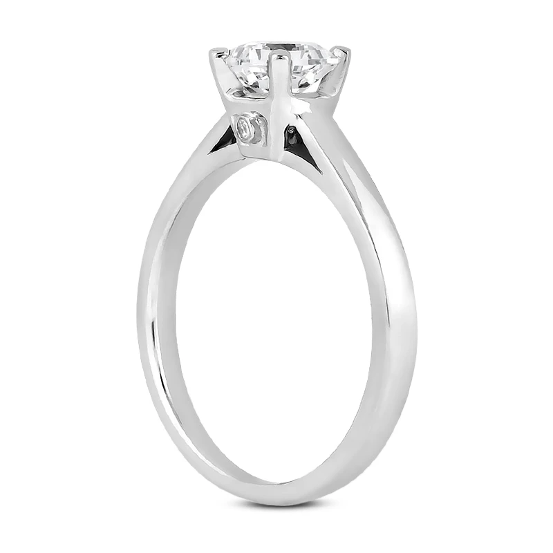 14K White Gold Four-Prong Princess Cut Solitaire Engagement Ring 0.46ct 2.4mm 6 14K White Gold Four-Prong Princess Cut Solitaire Engagement Ring 0.46ct 2.4mm - Image 4