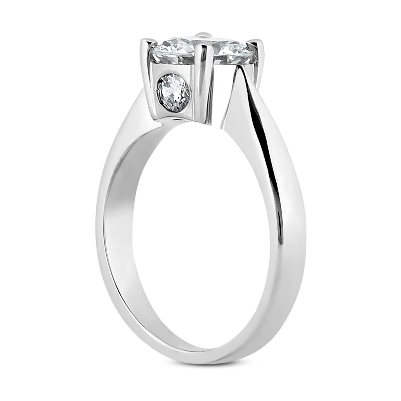 14K White Gold Four-Prong Solitaire Engagement Ring 0.87ct 6 14K White Gold Four-Prong Solitaire Engagement Ring 0.87ct - Image 4