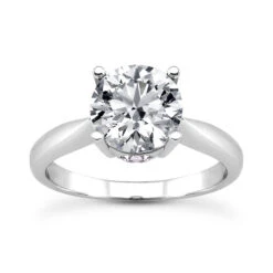 14K White Gold Four-Prong Solitaire Engagement Ring 0.87ct