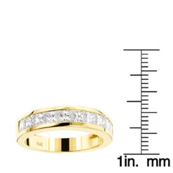14K Yellow Gold G/VS Princess Cut Diamond Wedding Band 1.75ct -Its Hot Jewelry Shop 14k gold gvs princess cut diamond wedding band 175ct rulerye