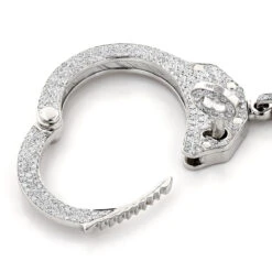 14K White Gold Handcuffs With Key Diamond Pendant 9ct Miniature Cuffs 7 14K White Gold Handcuffs With Key Diamond Pendant 9ct Miniature Cuffs -Its Hot Jewelry Shop 14k gold handcuffs with key diamond pendant 9ct miniature cuffs 2