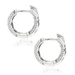 14K White Gold Huggies Small Inside Out Diamond Hoop Earrings 0.7ct 16 14K White Gold Huggies Small Inside Out Diamond Hoop Earrings 0.7ct -Its Hot Jewelry Shop 14k gold huggies small inside out diamond hoop earrings 07ct back white