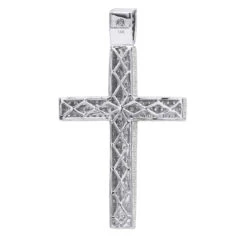 14K White Gold Iced Out Men's Diamond Cross Pendant 7.55ct -Its Hot Jewelry Shop 14k gold iced out mens diamond cross pendant 755ct p 6583 backwh