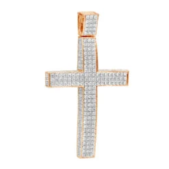 14K White Gold Iced Out Men's Diamond Cross Pendant 7.55ct -Its Hot Jewelry Shop 14k gold iced out mens diamond cross pendant 755ct p 6583 ro