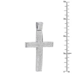 14K White Gold Iced Out Men's Diamond Cross Pendant 7.55ct -Its Hot Jewelry Shop 14k gold iced out mens diamond cross pendant 755ct p 6583 rulerwh