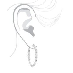 14K White Gold Inside Out 3 Carat Hoops Diamond Earrings For Women By Luxurman -Its Hot Jewelry Shop 14k gold inside out 3 carat hoops diamond earrings for women by luxurman bodwh