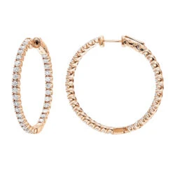 14K White Gold Inside Out 3 Carat Hoops Diamond Earrings For Women By Luxurman -Its Hot Jewelry Shop 14k gold inside out 3 carat hoops diamond earrings for women by luxurman ro