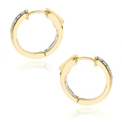 14K Yellow Gold Inside Out Channel Set Diamond Hoop Earrings 1.45ct -Its Hot Jewelry Shop 14k gold inside out channel set diamond hoop earrings 145ct backye
