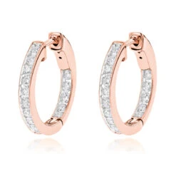 14K Yellow Gold Inside Out Channel Set Diamond Hoop Earrings 1.45ct -Its Hot Jewelry Shop 14k gold inside out channel set diamond hoop earrings 145ct ro