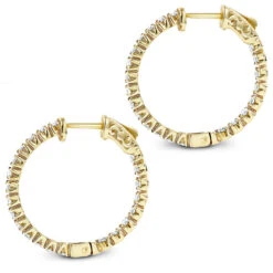 14K Yellow Gold Inside Out Diamond Hoop Earrings 1 Ct -Its Hot Jewelry Shop 14k gold inside out diamond hoop earrings 115ct p 6260 backye