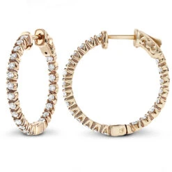 14K Yellow Gold Inside Out Diamond Hoop Earrings 1 Ct -Its Hot Jewelry Shop 14k gold inside out diamond hoop earrings 115ct p 6260 ro