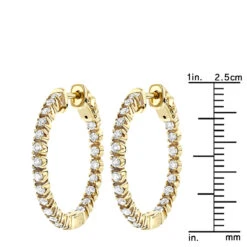 14K Yellow Gold Inside Out Diamond Hoop Earrings 1 Ct -Its Hot Jewelry Shop 14k gold inside out diamond hoop earrings 115ct p 6260 rulerye