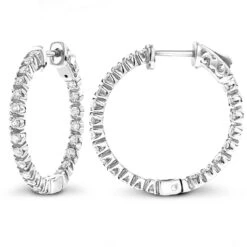 14K Yellow Gold Inside Out Diamond Hoop Earrings 1 Ct -Its Hot Jewelry Shop 14k gold inside out diamond hoop earrings 115ct p 6260 wh