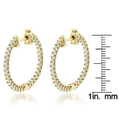 14K Yellow Gold Inside Out Diamond Hoop Earrings 1.85ct -Its Hot Jewelry Shop 14k gold inside out diamond hoop earrings 185ct p 6267 rulerye