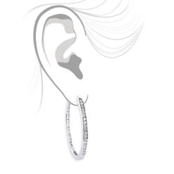 14K White Gold Inside Out Diamond Hoop Earrings 4.6ct -Its Hot Jewelry Shop 14k gold inside out diamond hoop earrings 36ct 4