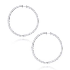14K White Gold Inside Out Diamond Hoop Earrings 5.40ct -Its Hot Jewelry Shop 14k gold inside out diamond hoop earrings 540ct p 6198 backwh