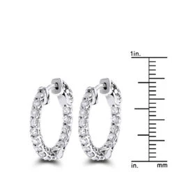 14K White Gold Inside Out Diamond Hoop Earrings For Women 1.5ct 13 14K White Gold Inside Out Diamond Hoop Earrings For Women 1.5ct -Its Hot Jewelry Shop 14k gold inside out diamond hoop earrings for women 15ct rulerwh