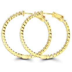 14K Yellow Gold Inside Out Diamond Hoop Earrings For Women By Luxurman 2.1ct 11 14K Yellow Gold Inside Out Diamond Hoop Earrings For Women By Luxurman 2.1ct -Its Hot Jewelry Shop 14k gold inside out diamond hoop earrings for women by luxurman 21ct backye