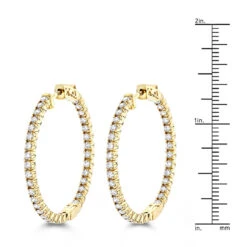 14K Yellow Gold Inside Out Diamond Hoop Earrings For Women By Luxurman 2.1ct 13 14K Yellow Gold Inside Out Diamond Hoop Earrings For Women By Luxurman 2.1ct -Its Hot Jewelry Shop 14k gold inside out diamond hoop earrings for women by luxurman 21ct rulerye