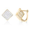 14K Yellow Gold Invisible Princess Cut Diamond Earrings 1.45ct -Its Hot Jewelry Shop 14k gold invisible princess cut diamond earrings 145ct ye