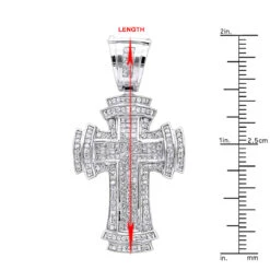 14K White Gold Invisible Set Diamond Cross Pendant 2.19ct -Its Hot Jewelry Shop 14k gold invisible set diamond cross pendant 219ct p 6584 rulerwh