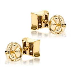 14K Yellow Gold Invisible Set Diamond Stud Earrings 0.28ct -Its Hot Jewelry Shop 14k gold invisible set diamond stud earrings 028ct p 5879 backye