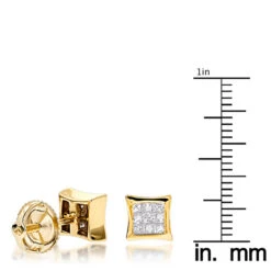 14K Yellow Gold Invisible Set Diamond Stud Earrings 0.28ct -Its Hot Jewelry Shop 14k gold invisible set diamond stud earrings 028ct p 5879 rulerye