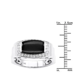 14K White Gold Ladies Black Onyx Ring 0.26ct 17 14K White Gold Ladies Black Onyx Ring 0.26ct -Its Hot Jewelry Shop 14k gold ladies black onyx ring 026ct p 29686 rulerwh