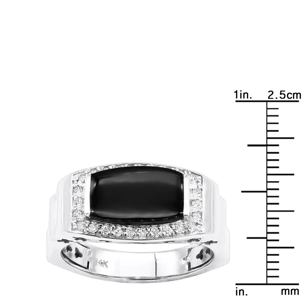 14K White Gold Ladies Black Onyx Ring 0.26ct 10 14K White Gold Ladies Black Onyx Ring 0.26ct - Image 8