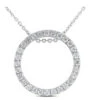 14K White Gold Ladies Circle Diamond Necklace 0.64ct -Its Hot Jewelry Shop 14k gold ladies circle diamond necklace 064ct p 28189 white 20220426