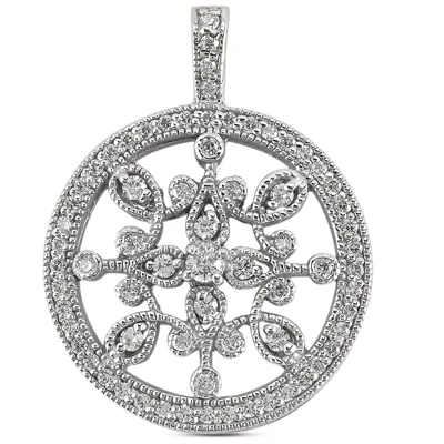 14K White Gold Ladies Circle Diamond Necklace 0.80ct 23.8mm 3 14K White Gold Ladies Circle Diamond Necklace 0.80ct 23.8mm