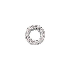 14K White Gold Ladies Circle Diamond Necklace 1.05ct