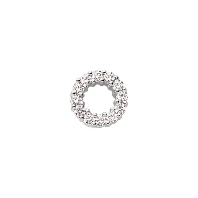 14K White Gold Ladies Circle Diamond Necklace 1.05ct 3 14K White Gold Ladies Circle Diamond Necklace 1.05ct