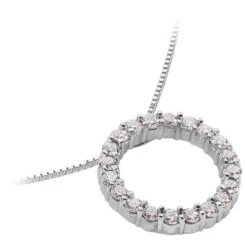 14K White Gold Ladies Circle Diamond Pendant 0.91ct 8 14K White Gold Ladies Circle Diamond Pendant 0.91ct -Its Hot Jewelry Shop 14k gold ladies circle diamond pendant 091ct p 28219 back white 20220426