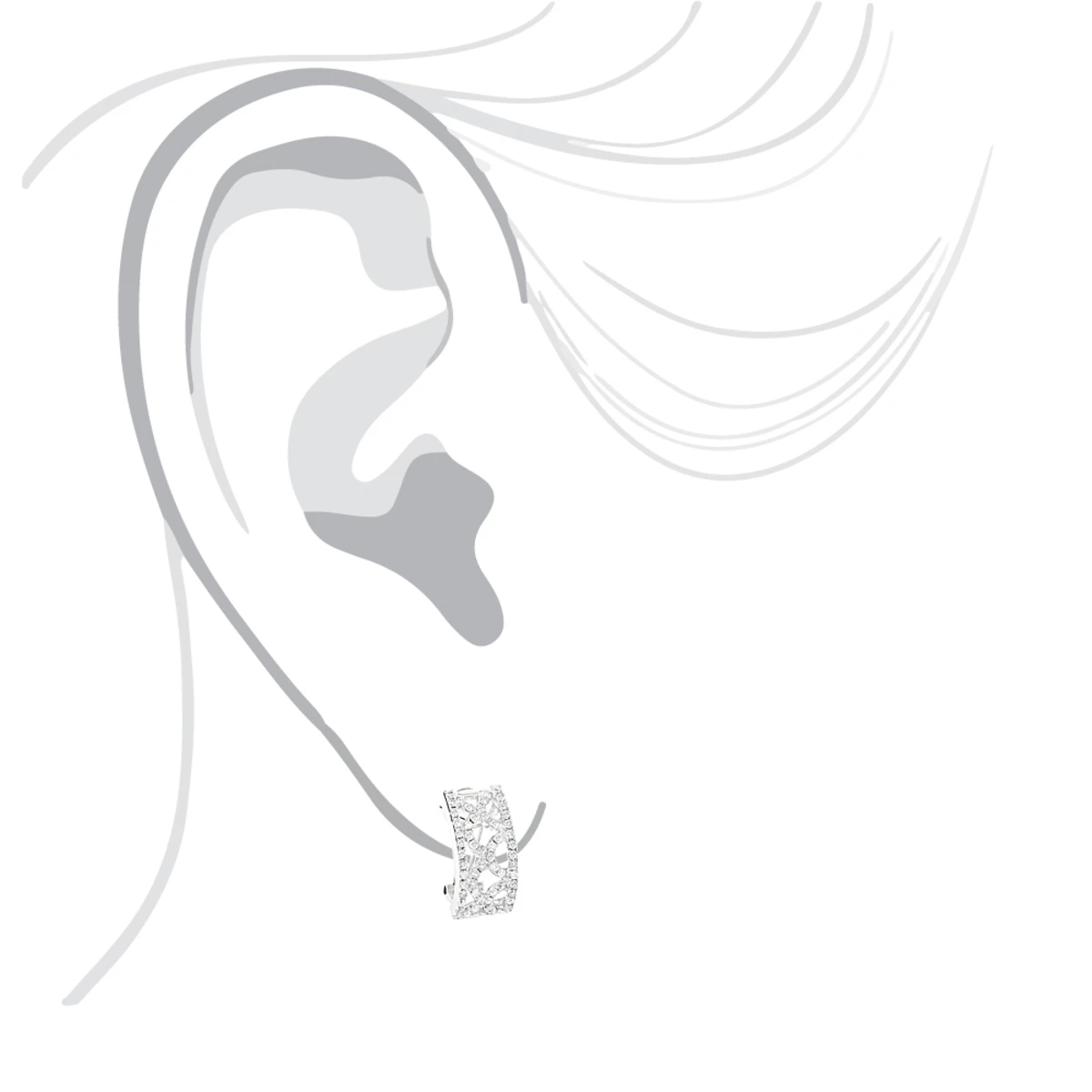 14K White Gold Ladies Diamond Earrings 1.76ct 7 14K White Gold Ladies Diamond Earrings 1.76ct - Image 5