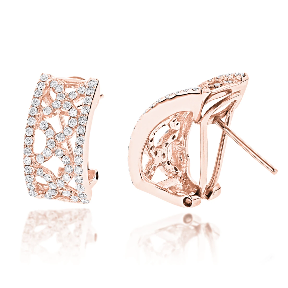 14K White Gold Ladies Diamond Earrings 1.76ct 5 14K White Gold Ladies Diamond Earrings 1.76ct - Image 3