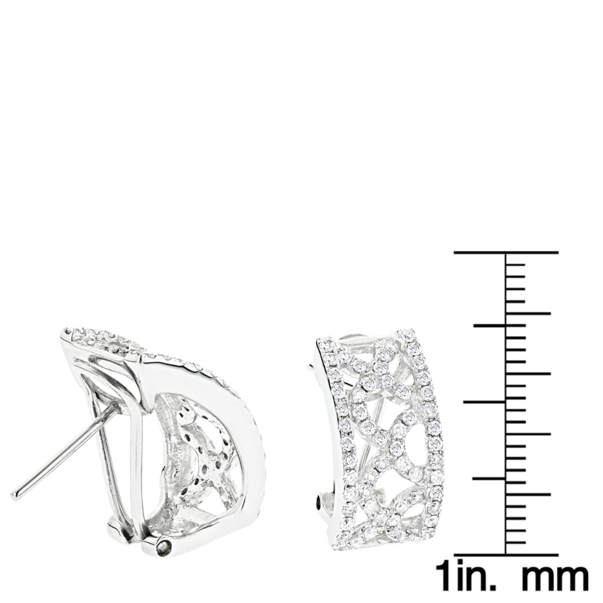 14K White Gold Ladies Diamond Earrings 1.76ct 8 14K White Gold Ladies Diamond Earrings 1.76ct - Image 6