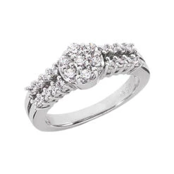 14K White Gold Ladies Diamond Ring 0.97ct