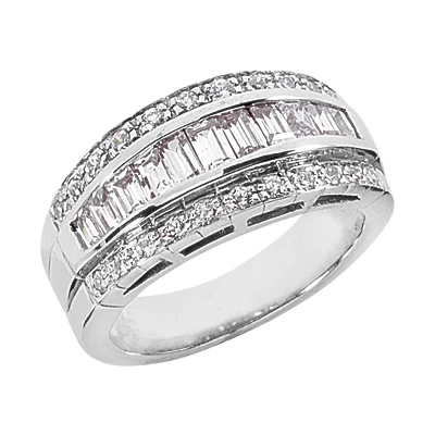 14K White Gold Ladies Diamond Ring 1.30ct 9.8mm 3 14K White Gold Ladies Diamond Ring 1.30ct 9.8mm