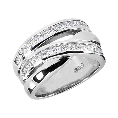 14K White Gold Ladies Diamond Ring 1.30ct 11.2mm 3 14K White Gold Ladies Diamond Ring 1.30ct 11.2mm