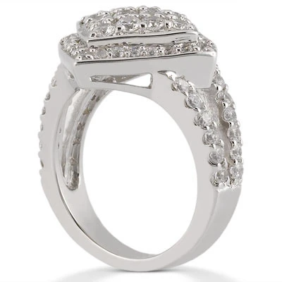 14K White Gold Ladies Diamond Ring 1.47ct 8.2mm 4 14K White Gold Ladies Diamond Ring 1.47ct 8.2mm - Image 2