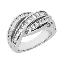 14K White Gold Ladies Diamond Ring 1.76ct 11.5mm